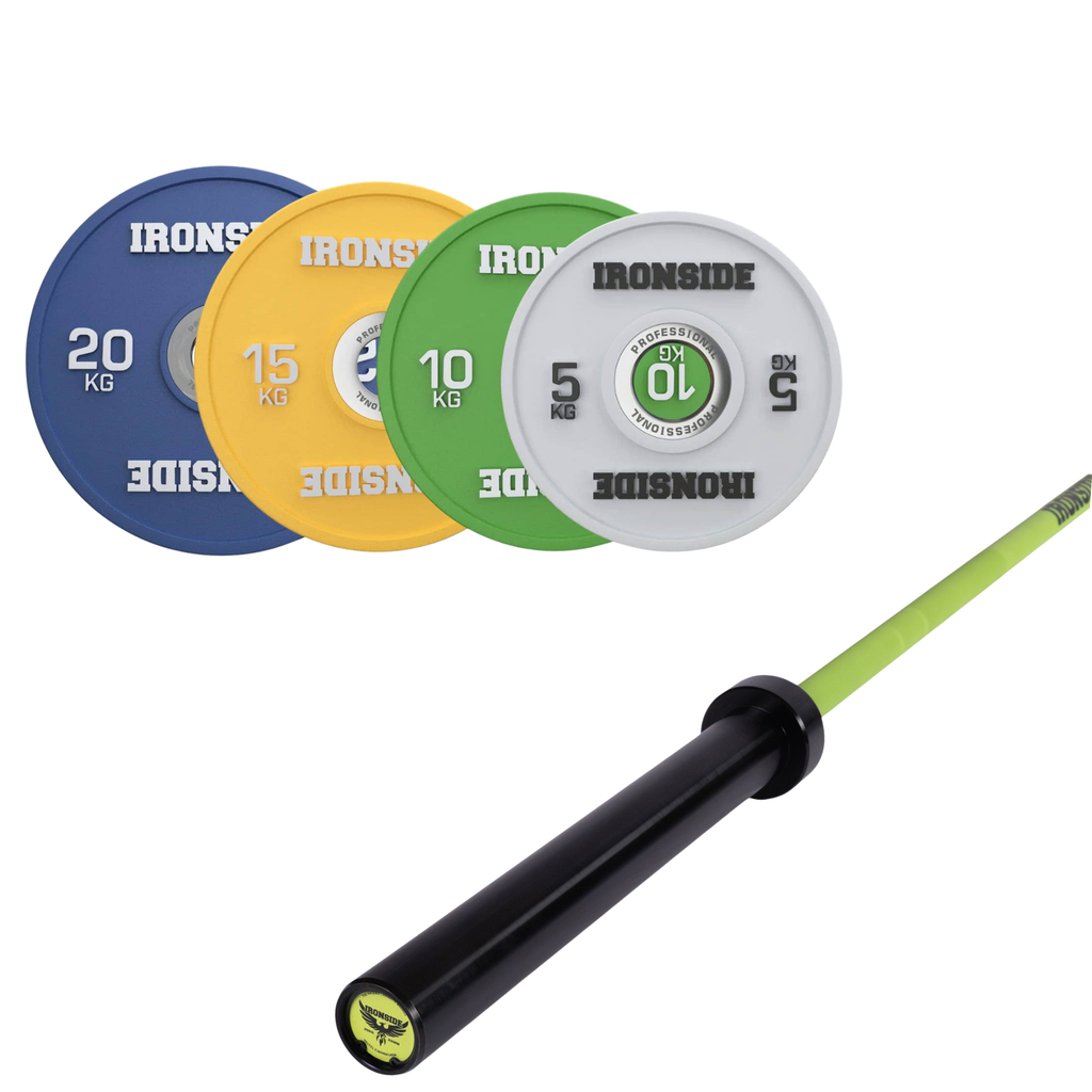 Pack IRONSIDE Barra 20 KG + Set Discos Olímpicos KG