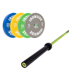 Pack IRONSIDE Barra 20 KG + Set Discos Olímpicos KG