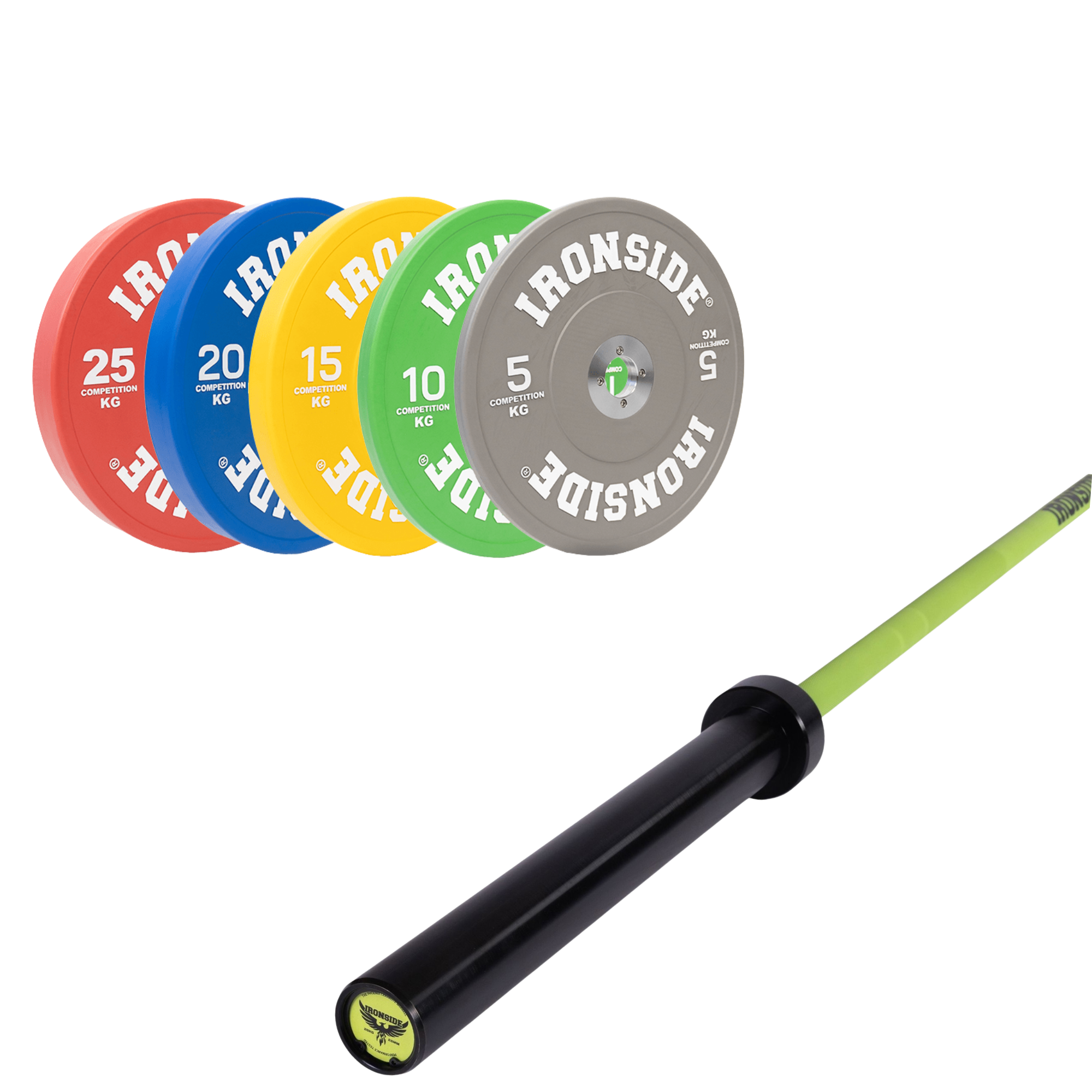 Pack IRONSIDE Barra 20 KG + Set Discos Olímpicos (KG)