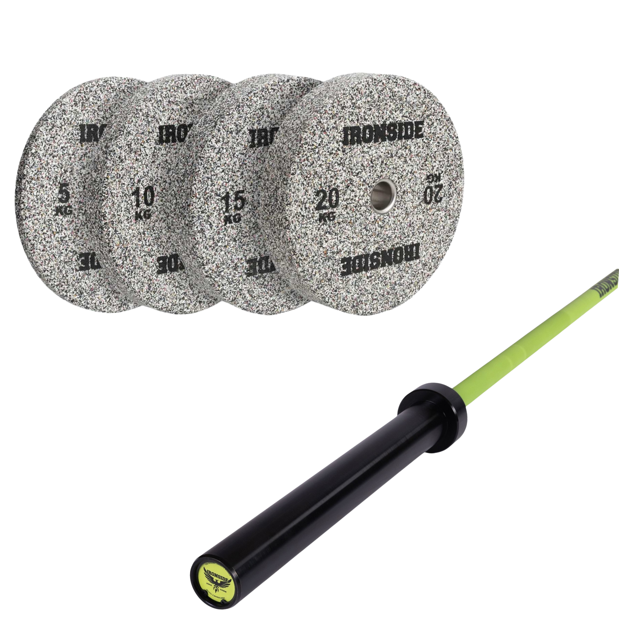 Pack IRONSIDE Barra 20 KG + Set Discos Olímpicos (KG)