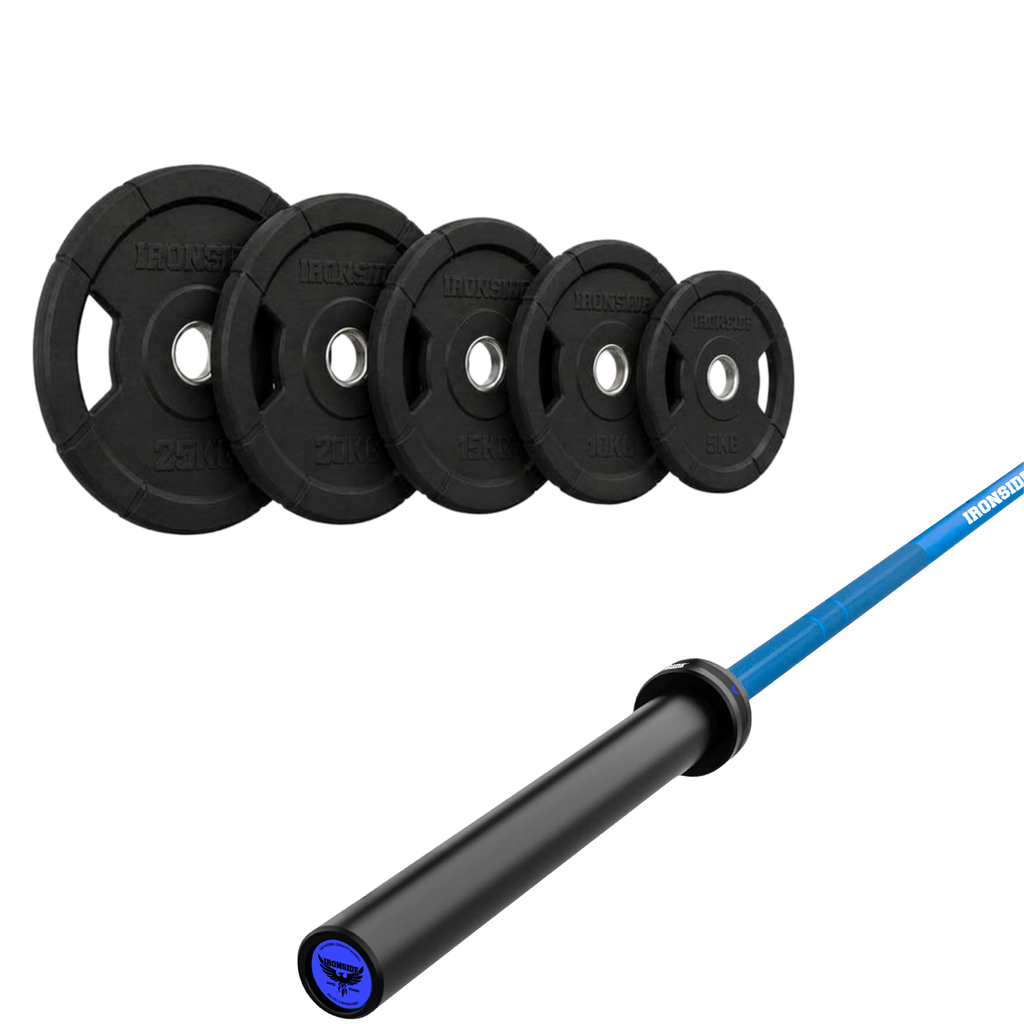 Pack IRONSIDE Barra 20 KG + Set Discos Olímpicos KG