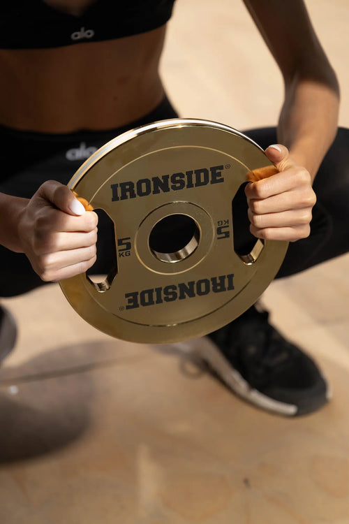 Disco Olímpico Premium Gold Chromed 5 a 25 KG IRONSIDE