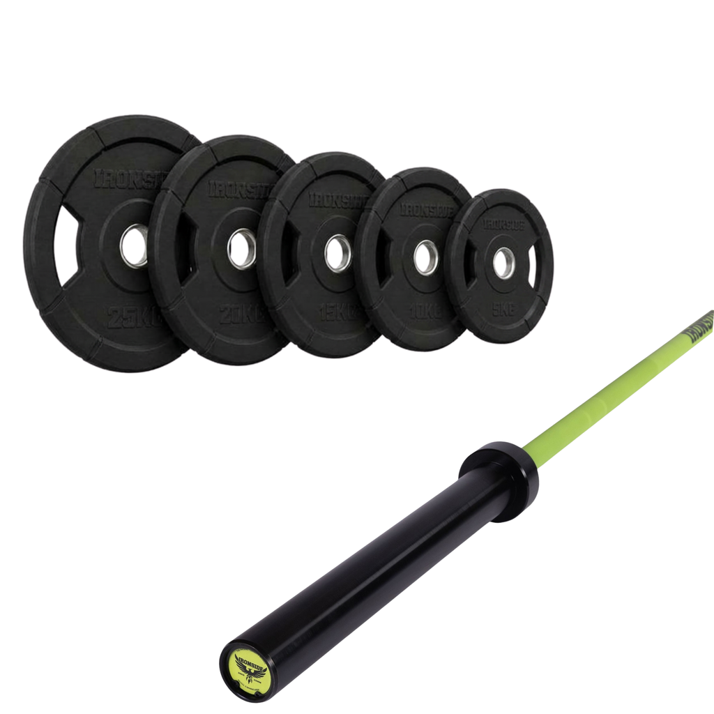 Pack IRONSIDE Barra 20 KG + Set Discos Olímpicos KG