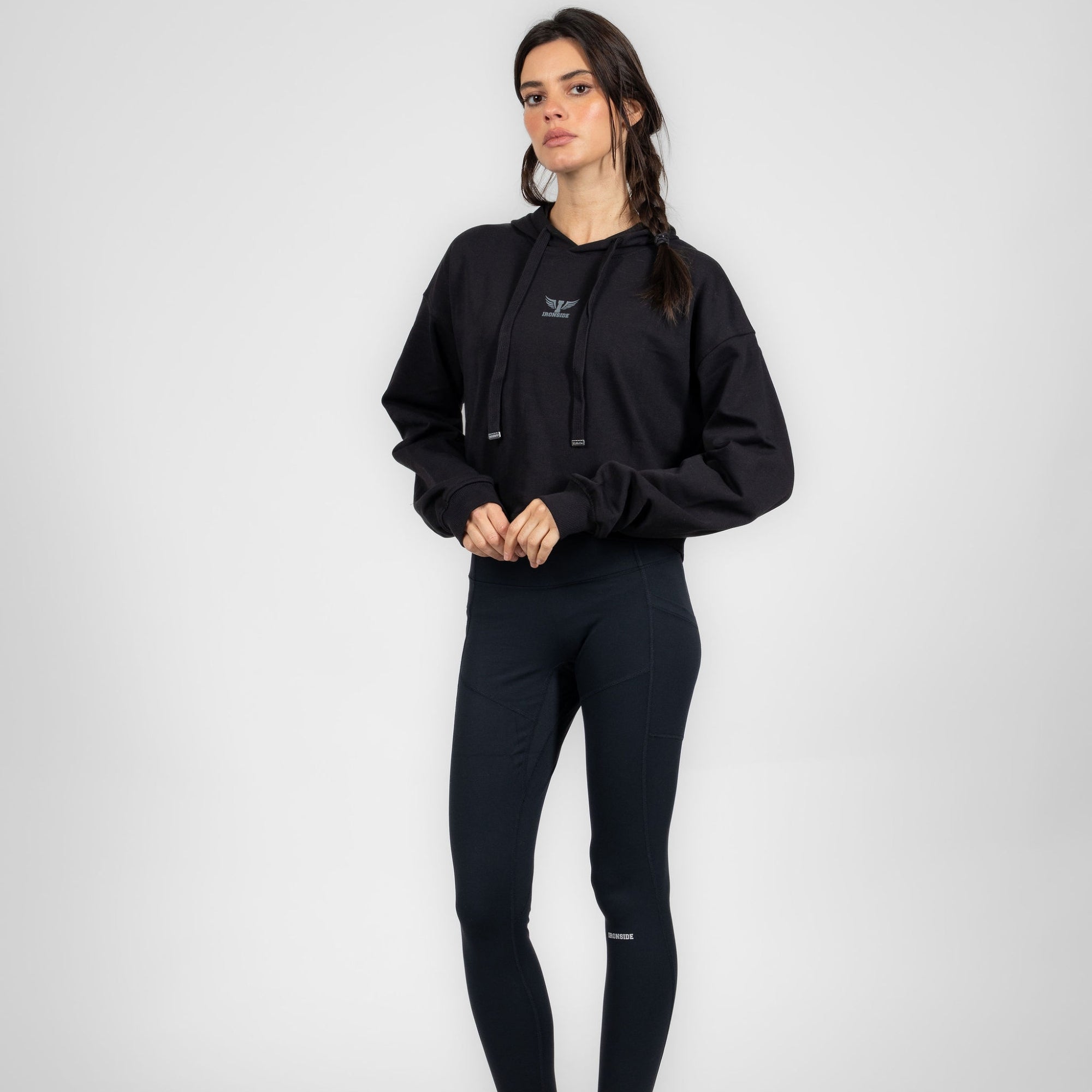 Polerón Deportivo Corto con Hoodie para Mujer IRONSIDE