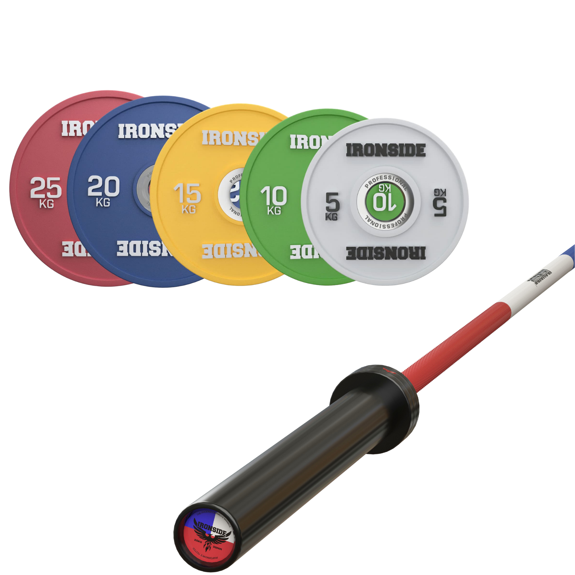 Pack IRONSIDE Barra 20 KG + Set Discos Olímpicos (KG)