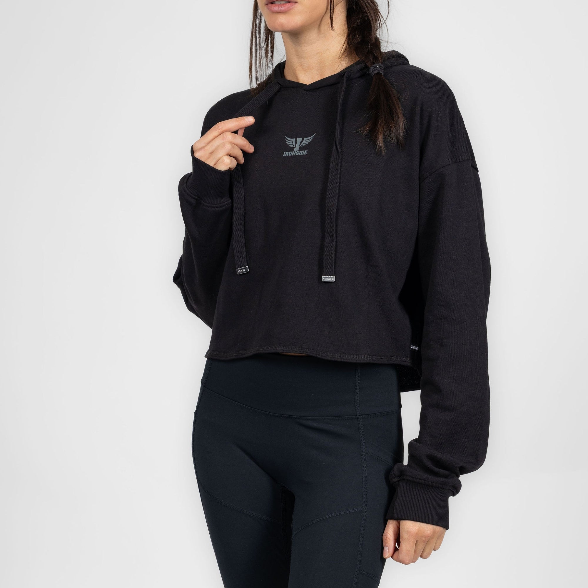 Polerón Deportivo Corto con Hoodie para Mujer IRONSIDE