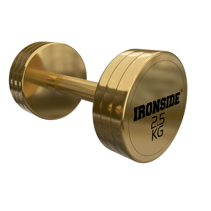 Mancuerna Circular Gold IRONSIDE 2.5 a 40 kg