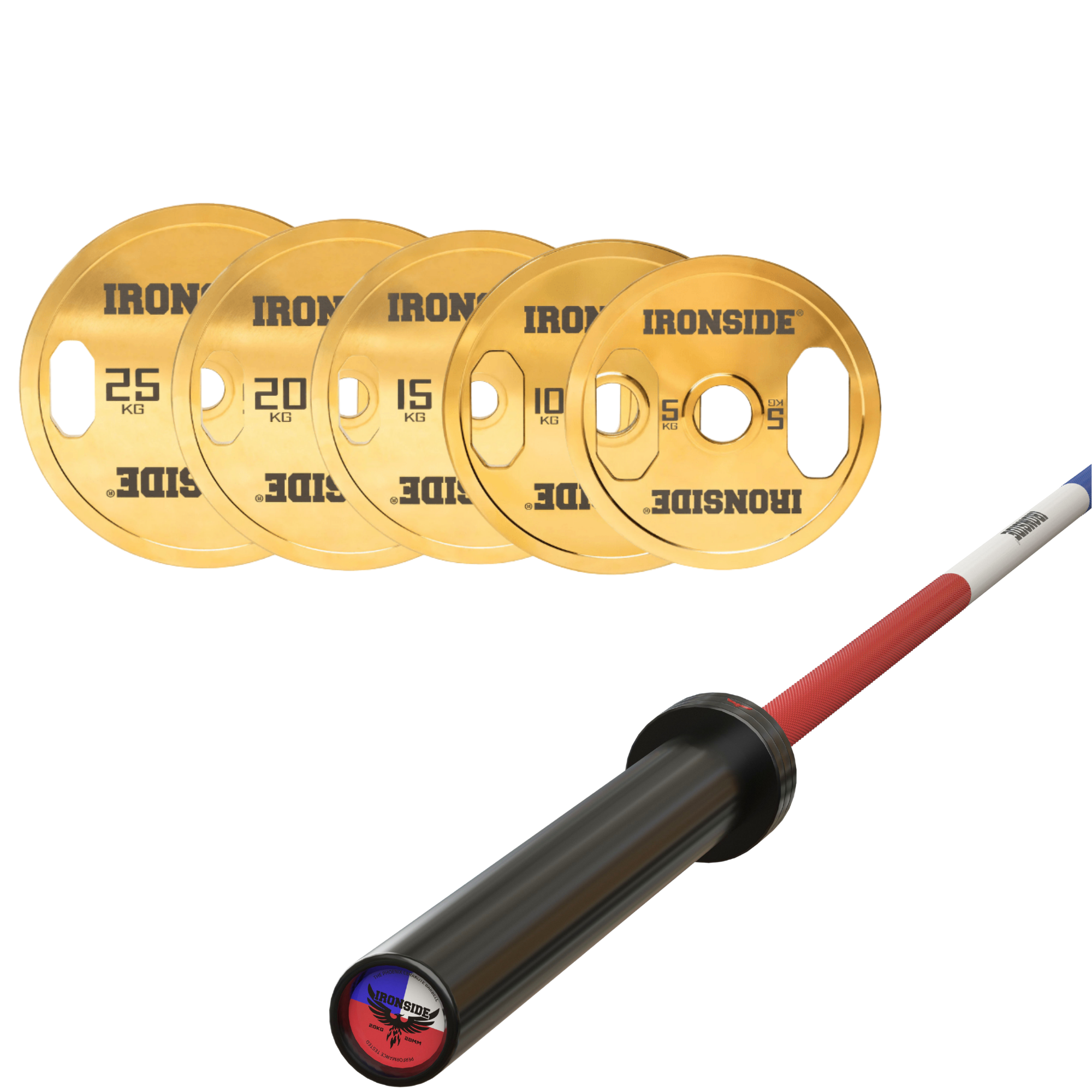 Pack IRONSIDE Barra 20 KG + Set Discos Olímpicos (KG)