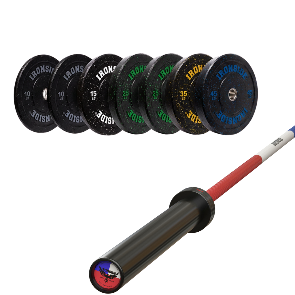 Pack IRONSIDE Barra 20 KG + Set Discos Olímpicos LB