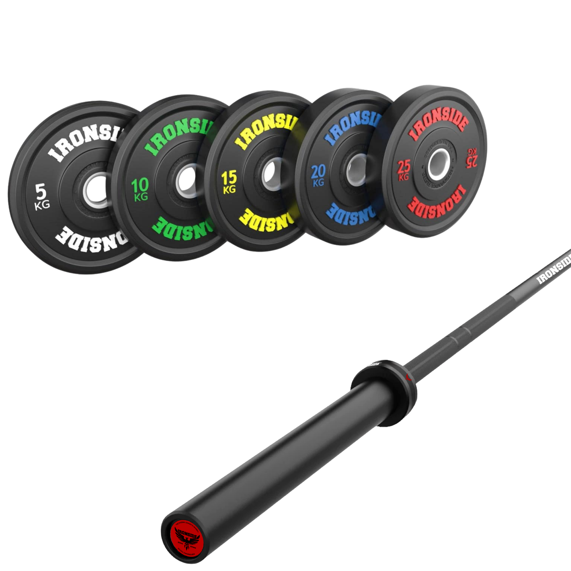 Pack IRONSIDE Barra 20 KG + Set Discos Olímpicos (KG)