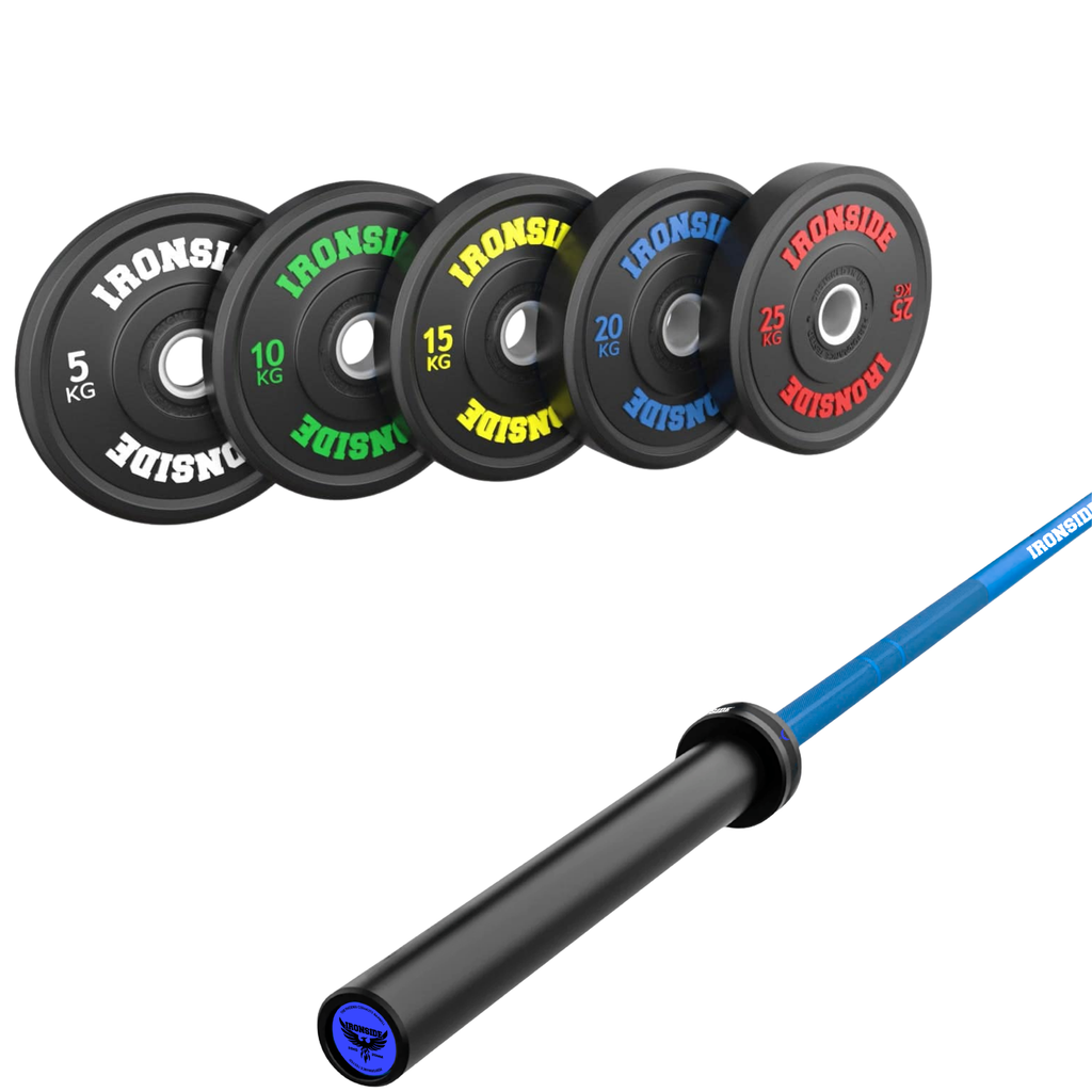 Pack IRONSIDE Barra 20 KG + Set Discos Olímpicos KG