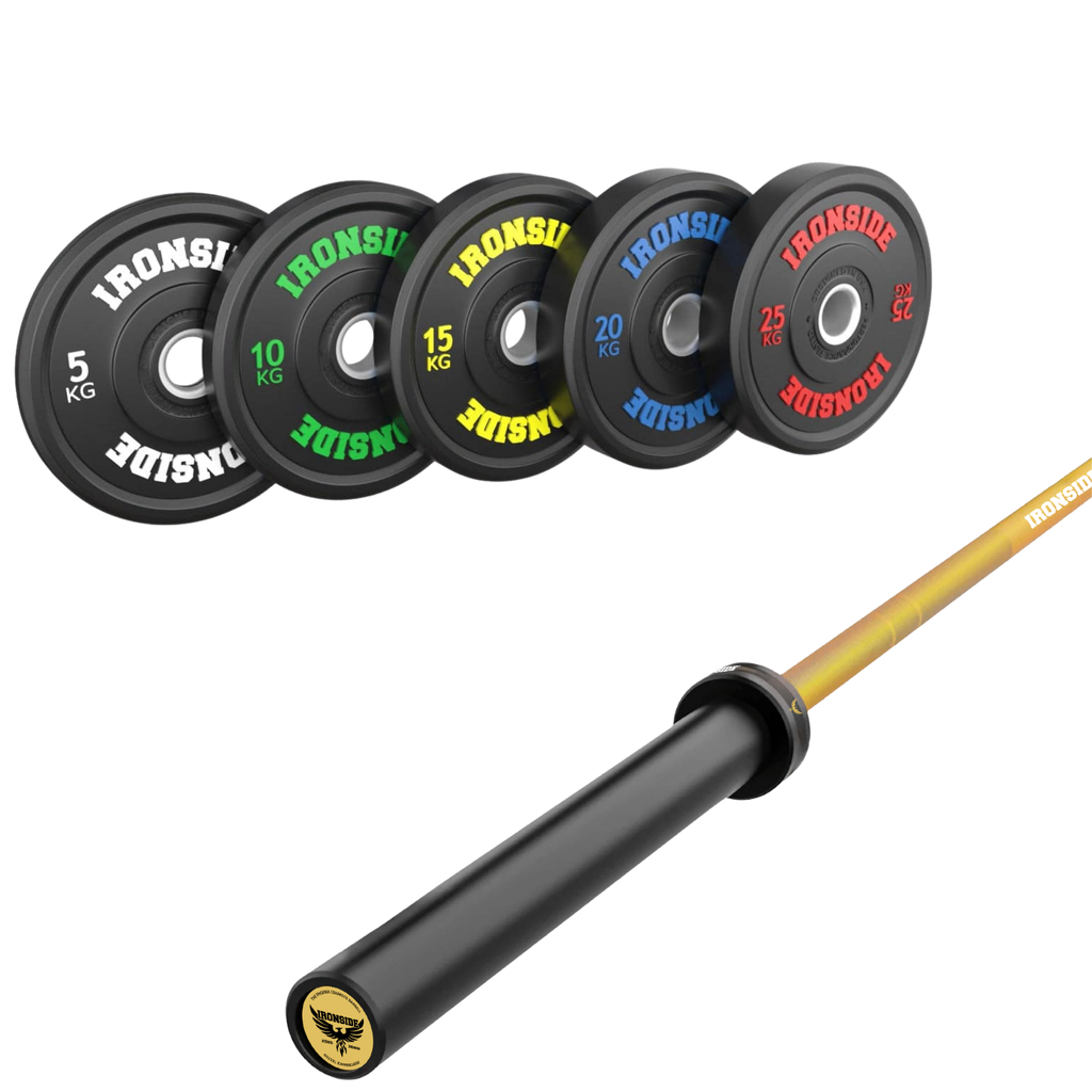Pack IRONSIDE Barra 20 KG + Set Discos Olímpicos KG