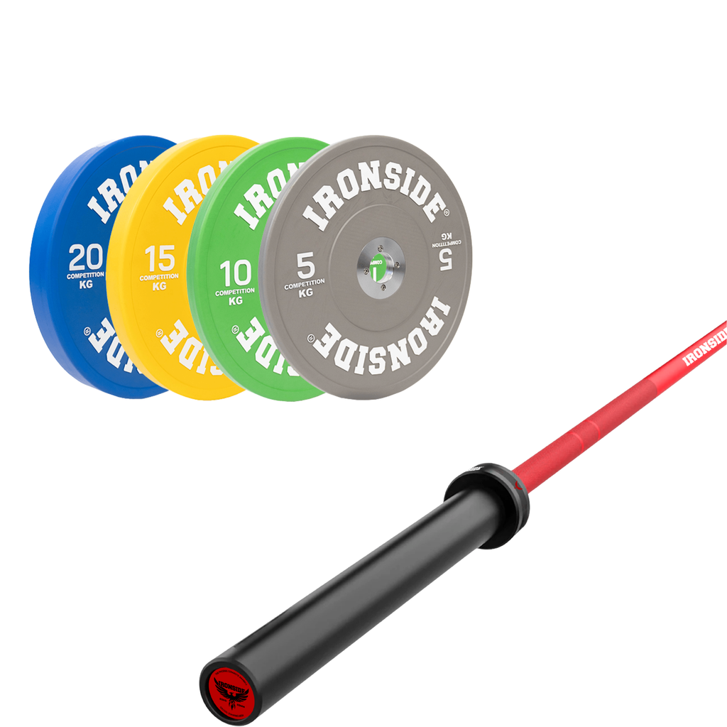 Pack IRONSIDE Barra 20 KG + Set Discos Olímpicos KG