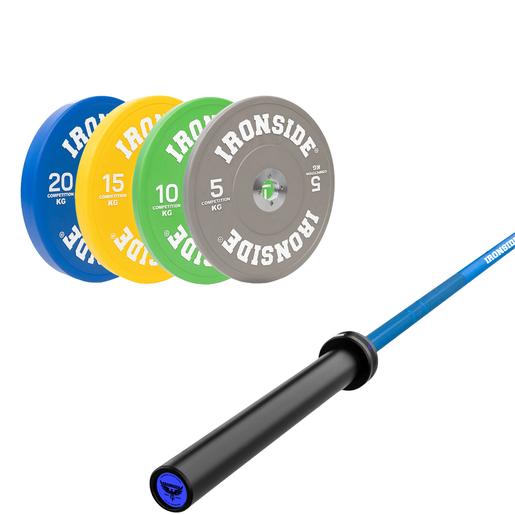 Pack IRONSIDE Barra 20 KG + Set Discos Olímpicos KG