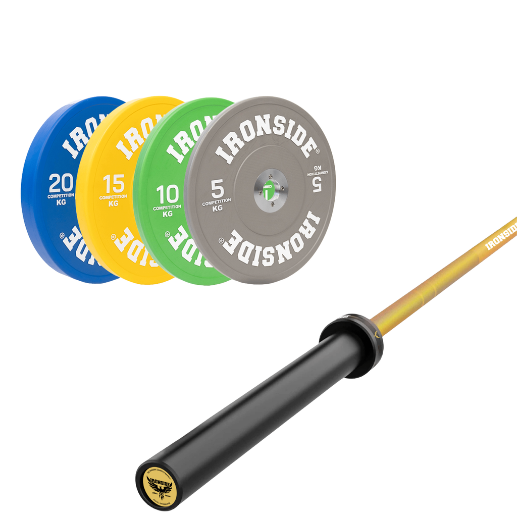 Pack IRONSIDE Barra 20 KG + Set Discos Olímpicos KG