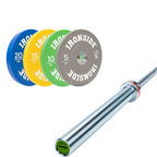 Pack IRONSIDE Barra 20 KG + Set Discos Olímpicos KG