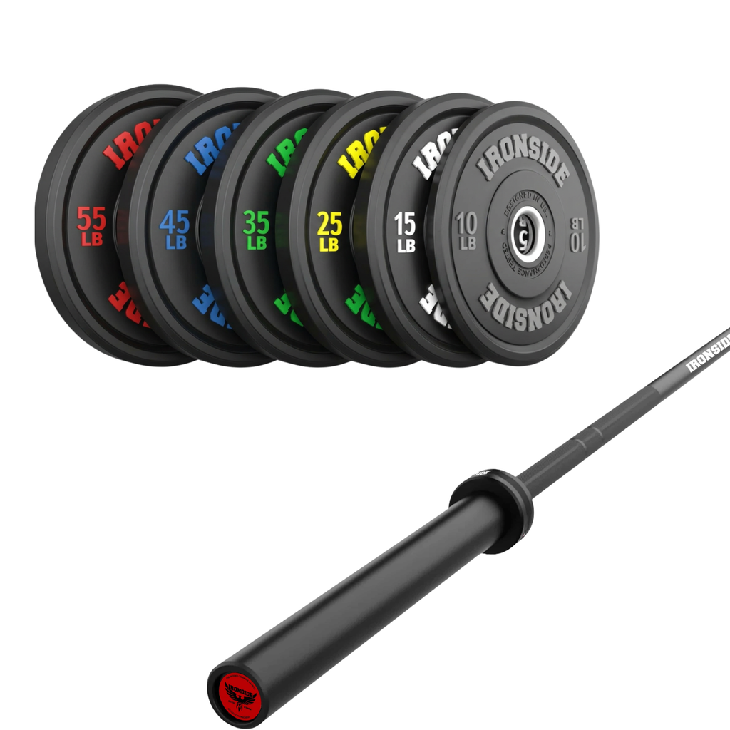 Pack IRONSIDE Barra 15 KG + Set de Discos Olímpicos LB