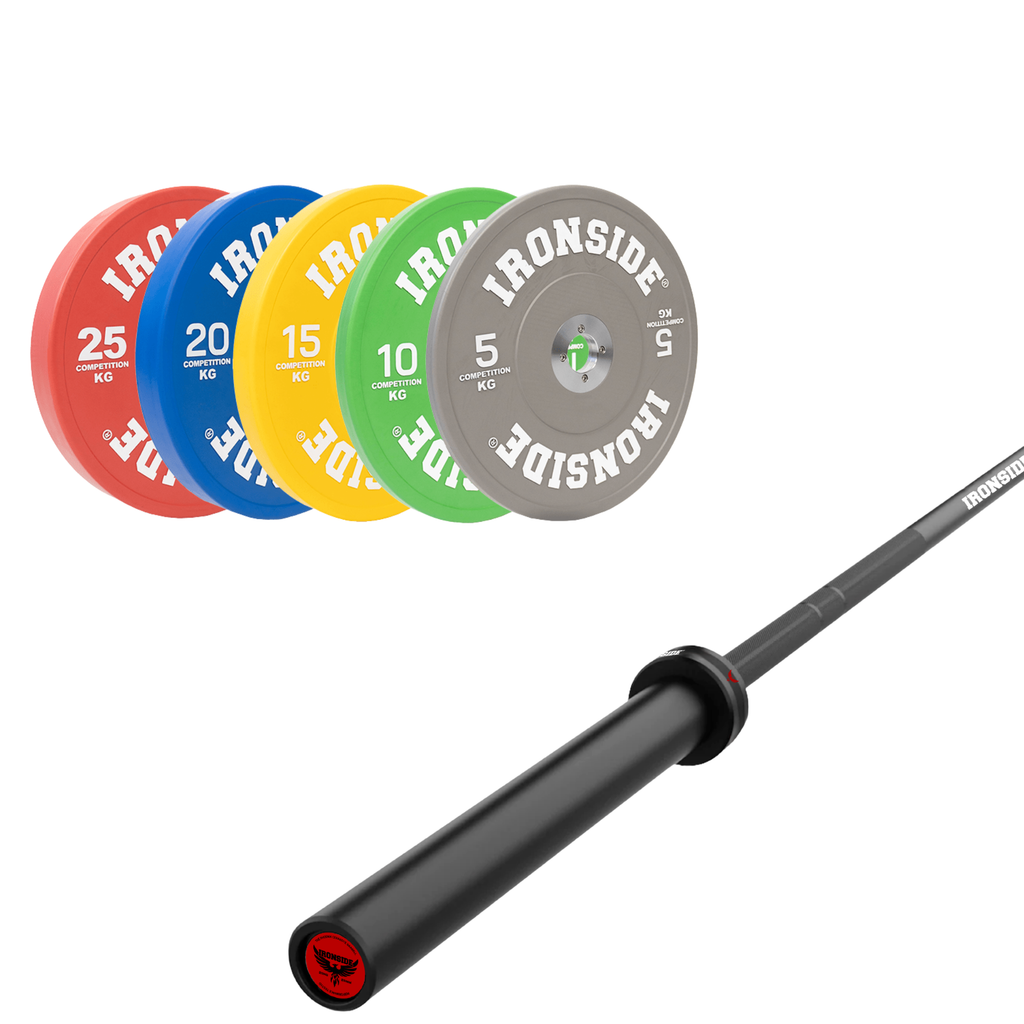 Pack IRONSIDE Barra 20 KG + Set Discos Olímpicos KG