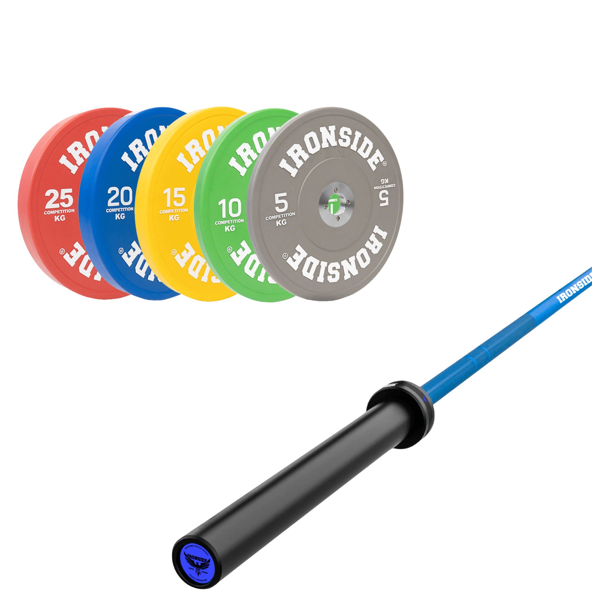 Pack IRONSIDE Barra 20 KG + Set Discos Olímpicos (KG)