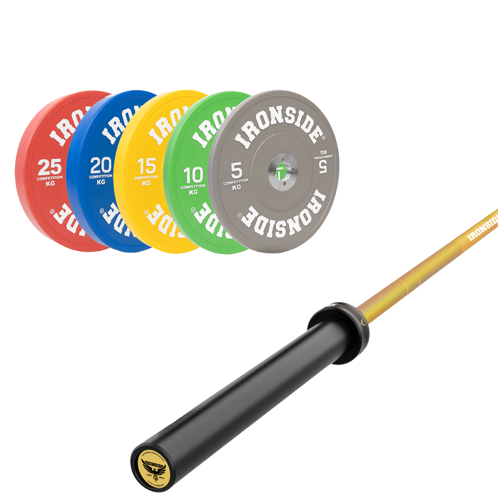 Pack IRONSIDE Barra 20 KG + Set Discos Olímpicos KG