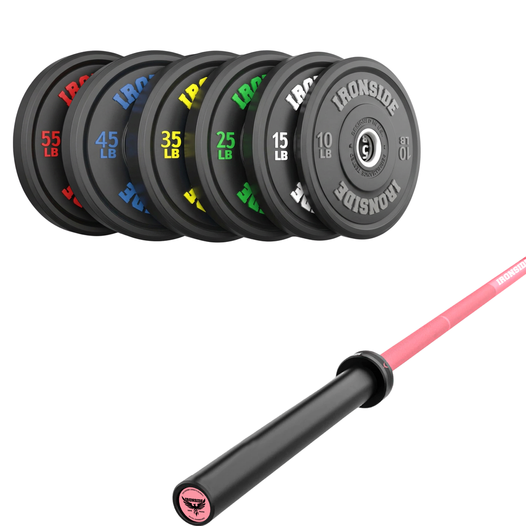 Pack IRONSIDE Barra 15 KG + Set de Discos Olímpicos LB