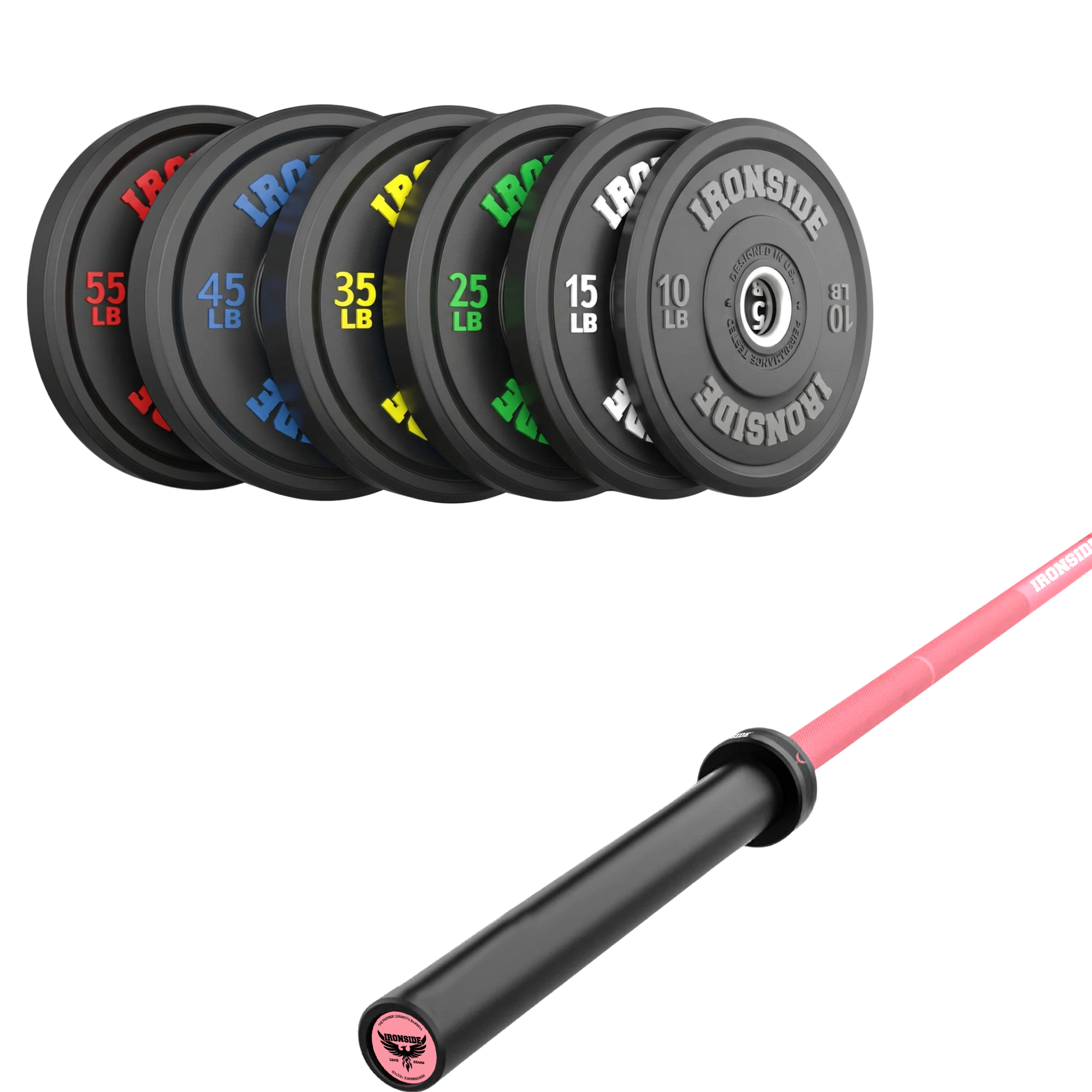 Pack IRONSIDE Barra 15 KG + Set de Discos Olímpicos LB