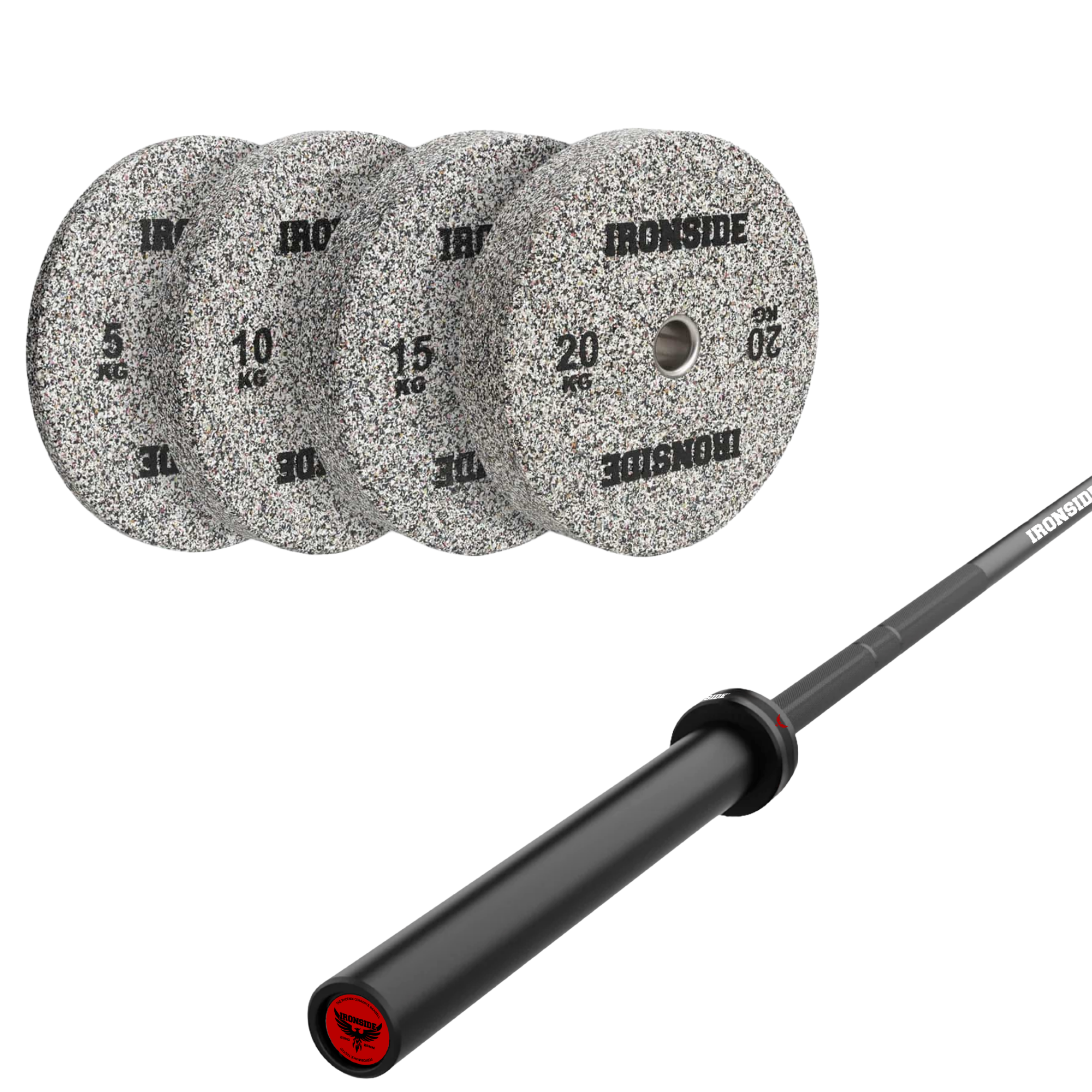 Pack IRONSIDE Barra 20 KG + Set Discos Olímpicos (KG)