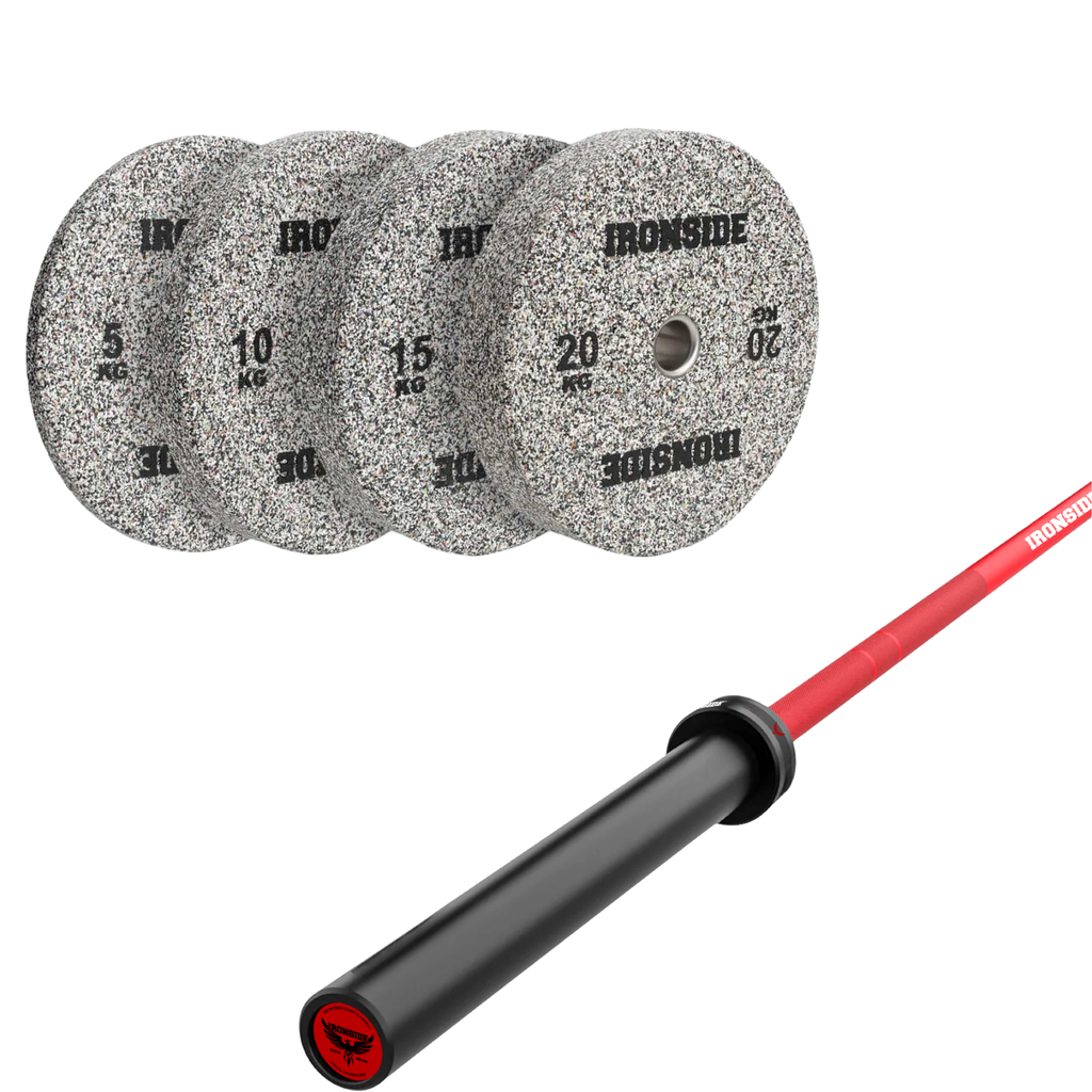 Pack IRONSIDE Barra 20 KG + Set Discos Olímpicos KG