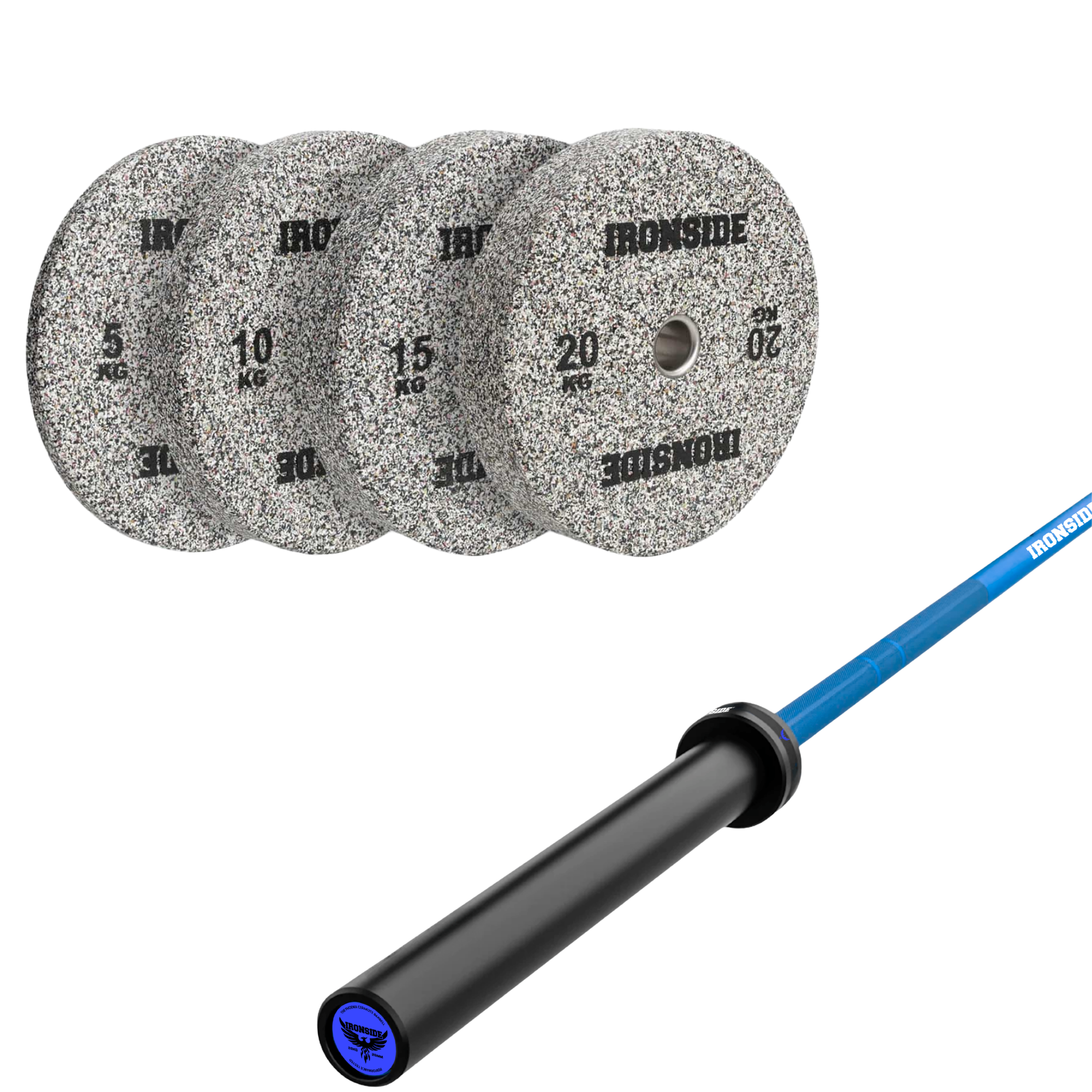 Pack IRONSIDE Barra 20 KG + Set Discos Olímpicos (KG)