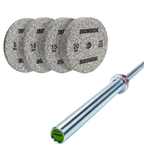 Pack IRONSIDE Barra 20 KG + Set Discos Olímpicos KG