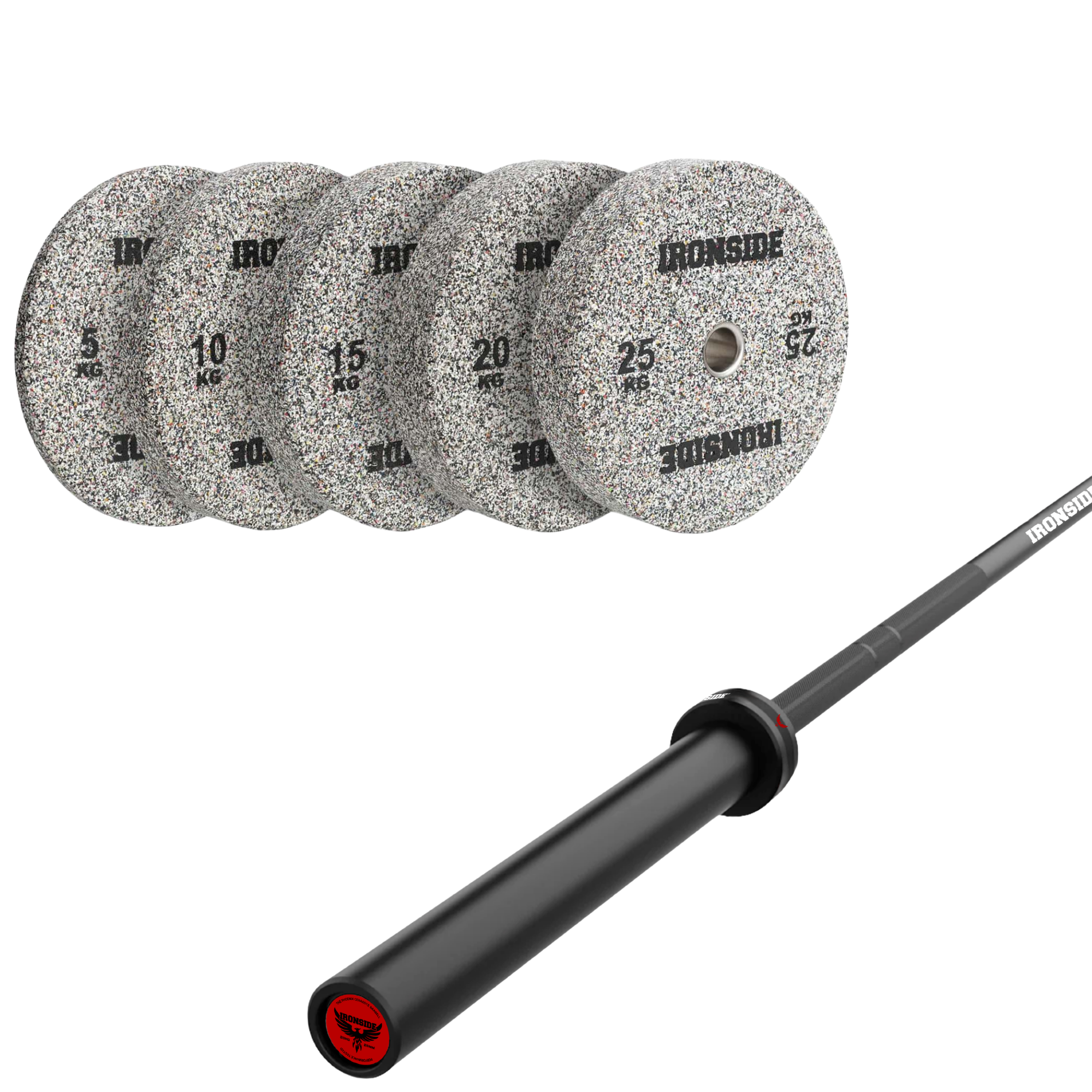 Pack IRONSIDE Barra 20 KG + Set Discos Olímpicos (KG)