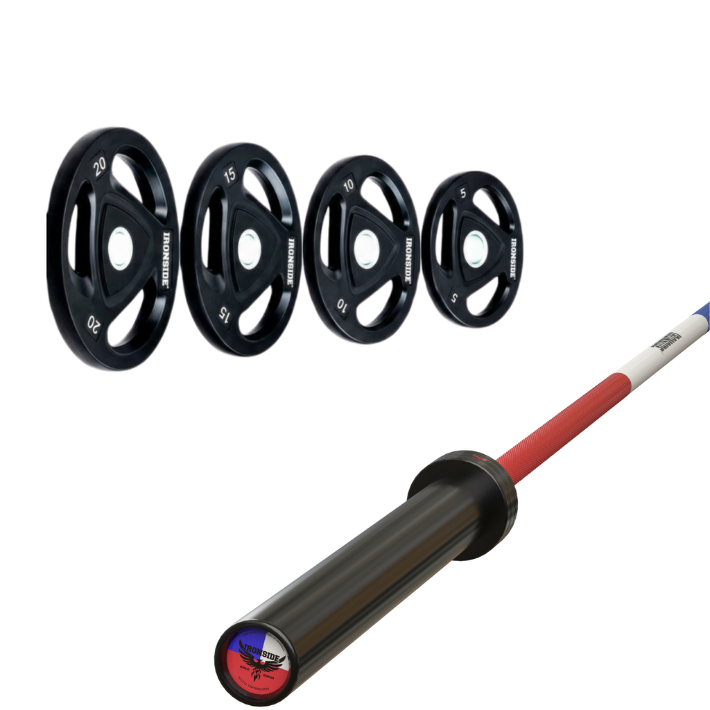 Pack IRONSIDE Barra 20 KG + Set Discos Olímpicos KG