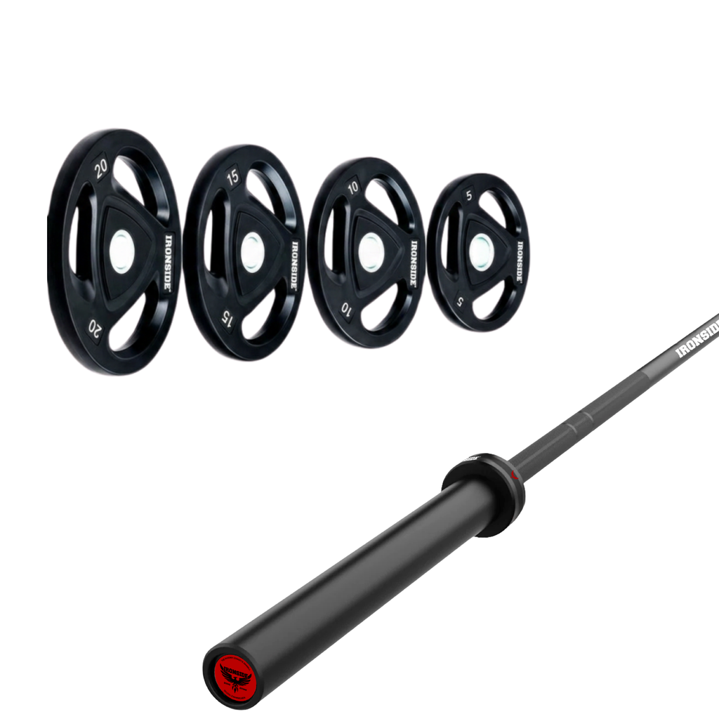 Pack IRONSIDE Barra 20 KG + Set Discos Olímpicos KG