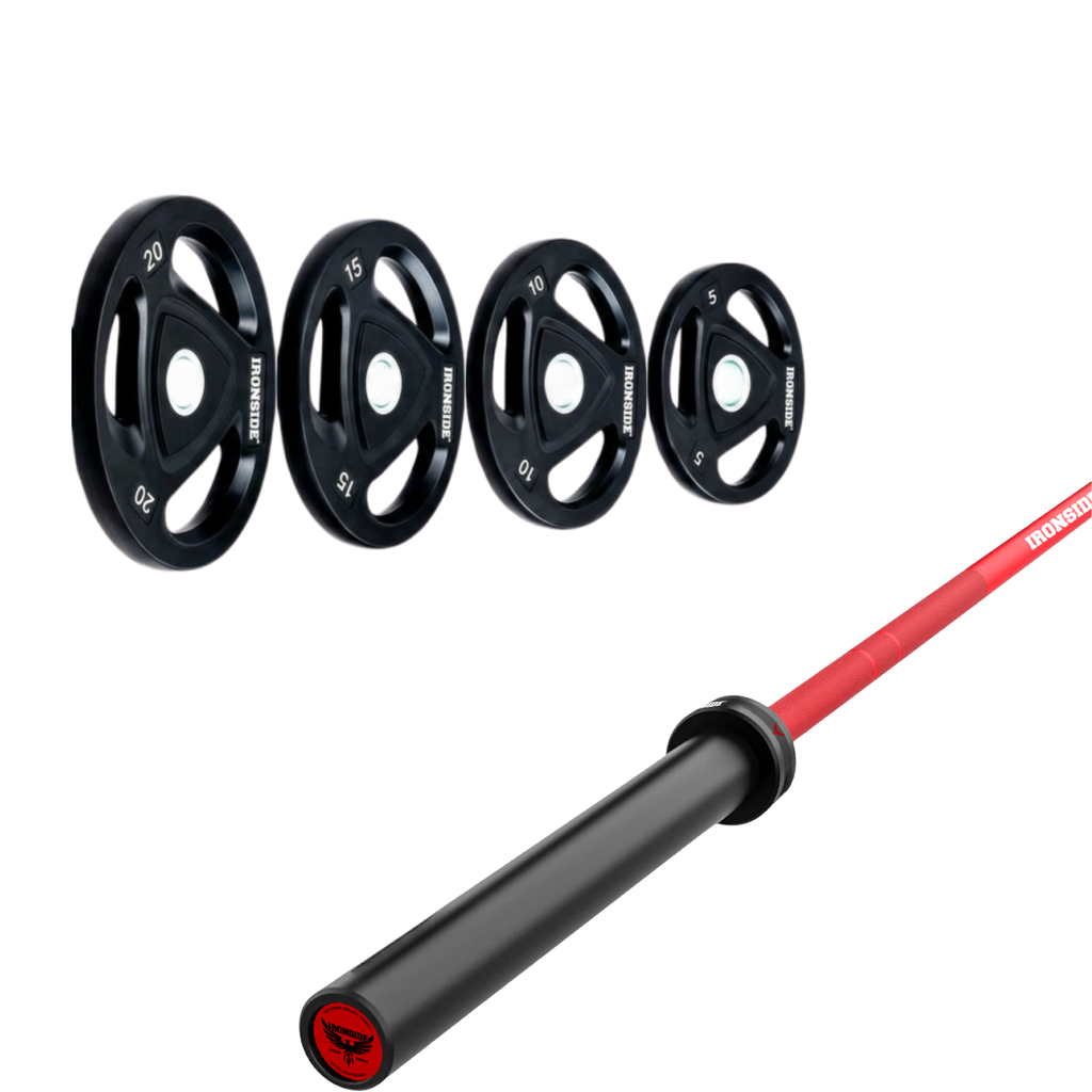 Pack IRONSIDE Barra 20 KG + Set Discos Olímpicos KG