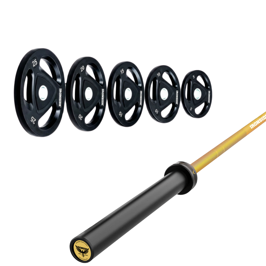 Pack IRONSIDE Barra 20 KG + Set Discos Olímpicos KG