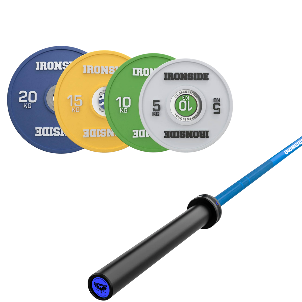 Pack IRONSIDE Barra 20 KG + Set Discos Olímpicos KG