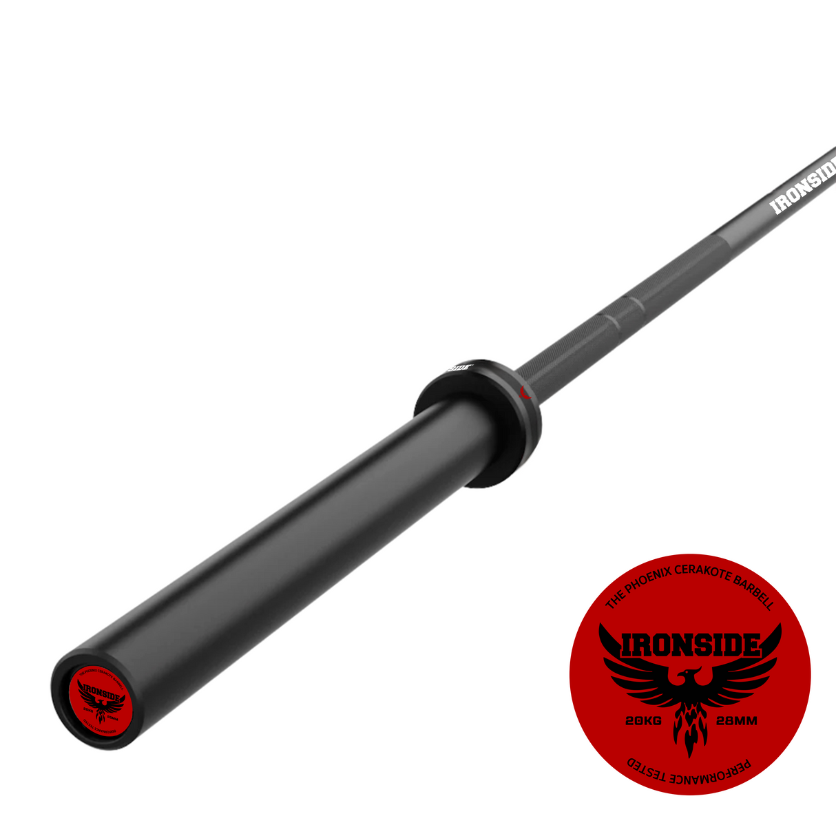 Barra Olímpica Negra 700 lb Phoenix Cerakote IRONSIDE