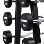 Set 10 Barras Mixtas Precargadas 10 a 30kg + Rack de Almacenamiento IRONSIDE