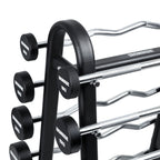 Set 10 Barras Mixtas Precargadas 10 a 30kg + Rack de Almacenamiento IRONSIDE