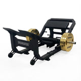 Hip Thruster profesional con plataforma elevada, estabilidad comercial y resistencia ajustable para aislamiento máximo del glúteo y entrenamiento intensivo.