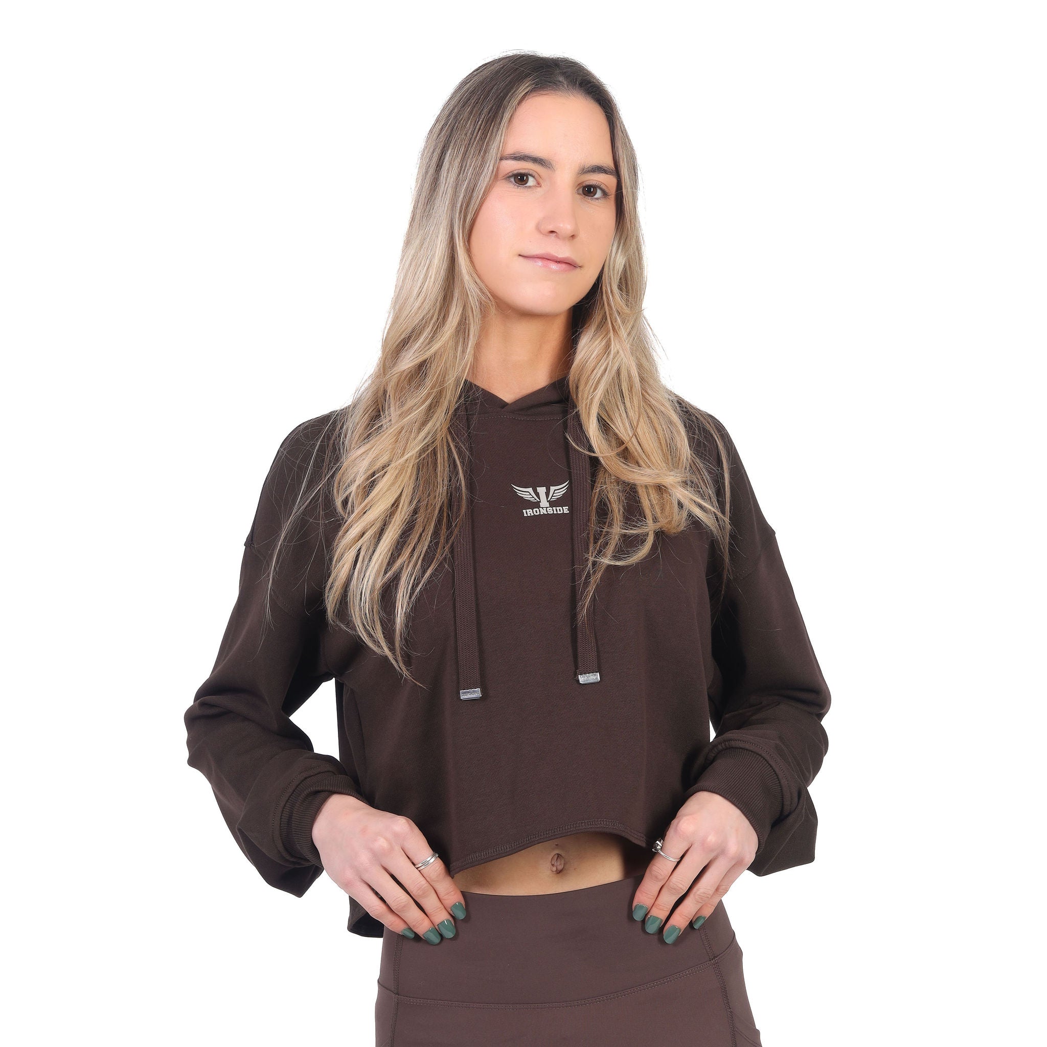 Polerón Deportivo Corto con Hoodie para Mujer Edición Limitada IRONSIDE