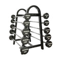 Set 10 Barras Rectas Precargadas 10 a 30kg + Rack de Almacenamiento IRONSIDE