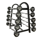 Set 10 Barras EZ Precargadas 10 a 30kg + Rack de Almacenamiento IRONSIDE
