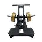 Belt squat profesional sin carga lumbar, con plataforma estable, rango profundo y uso multiusos para fuerza de tren inferior en gimnasios y estudios de alto nivel.
