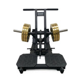 Belt squat profesional sin carga lumbar, con plataforma estable, rango profundo y uso multiusos para fuerza de tren inferior en gimnasios y estudios de alto nivel.