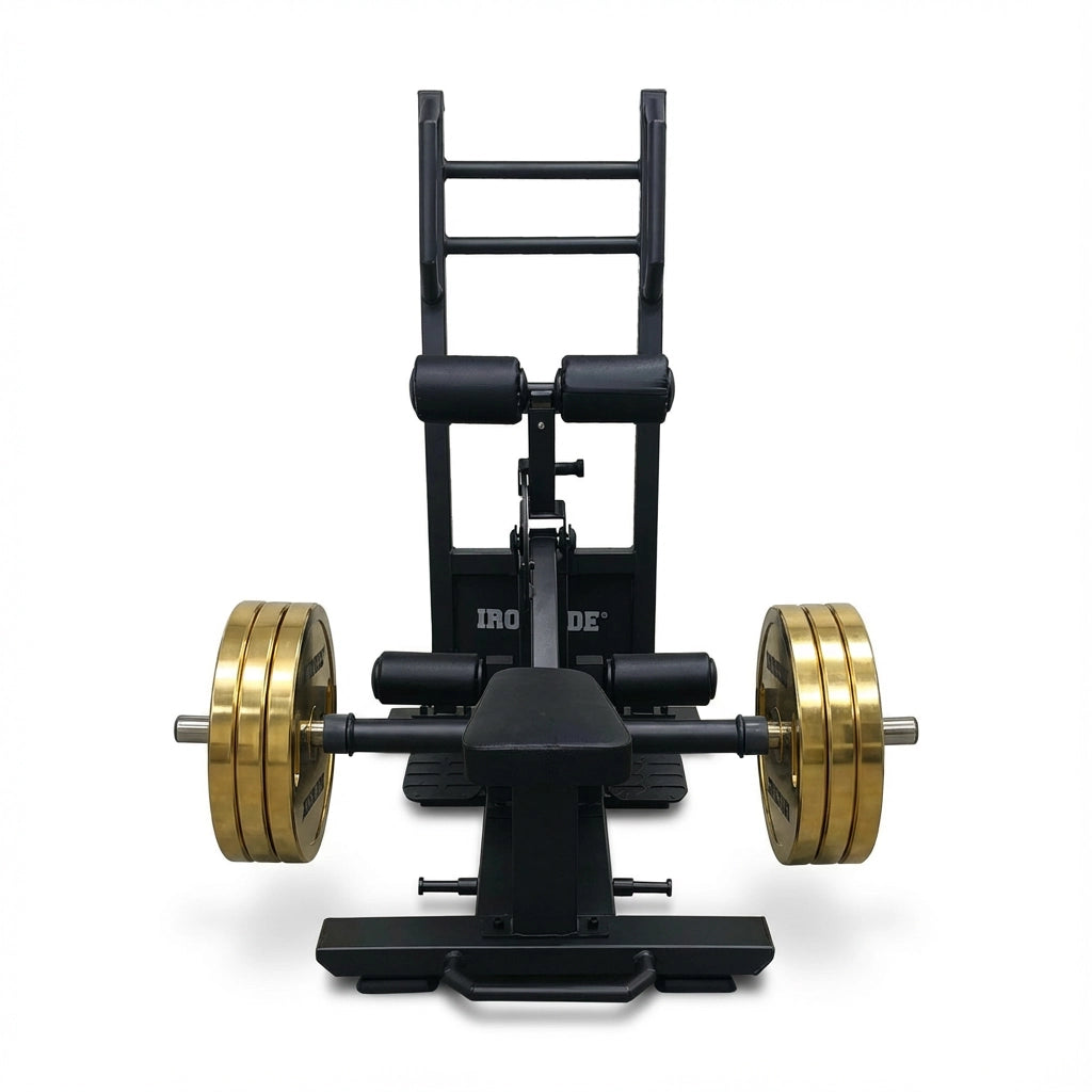 Standing Hip Thruster para entrenar glúteos con soporte estable, trayectoria controlada y carga progresiva. Ideal para fuerza, técnica y uso comercial intensivo