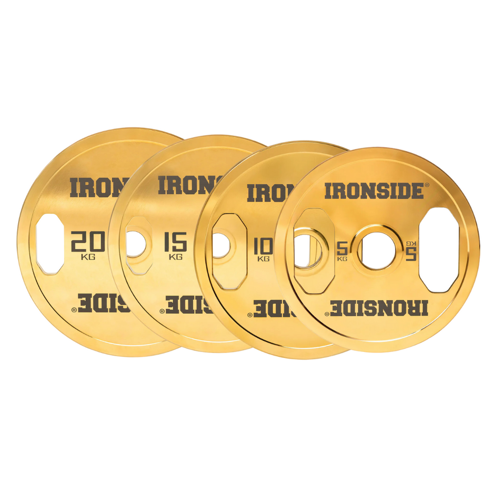 Disco Olímpico Premium Gold Chromed IRONSIDE 5 A 25 KG