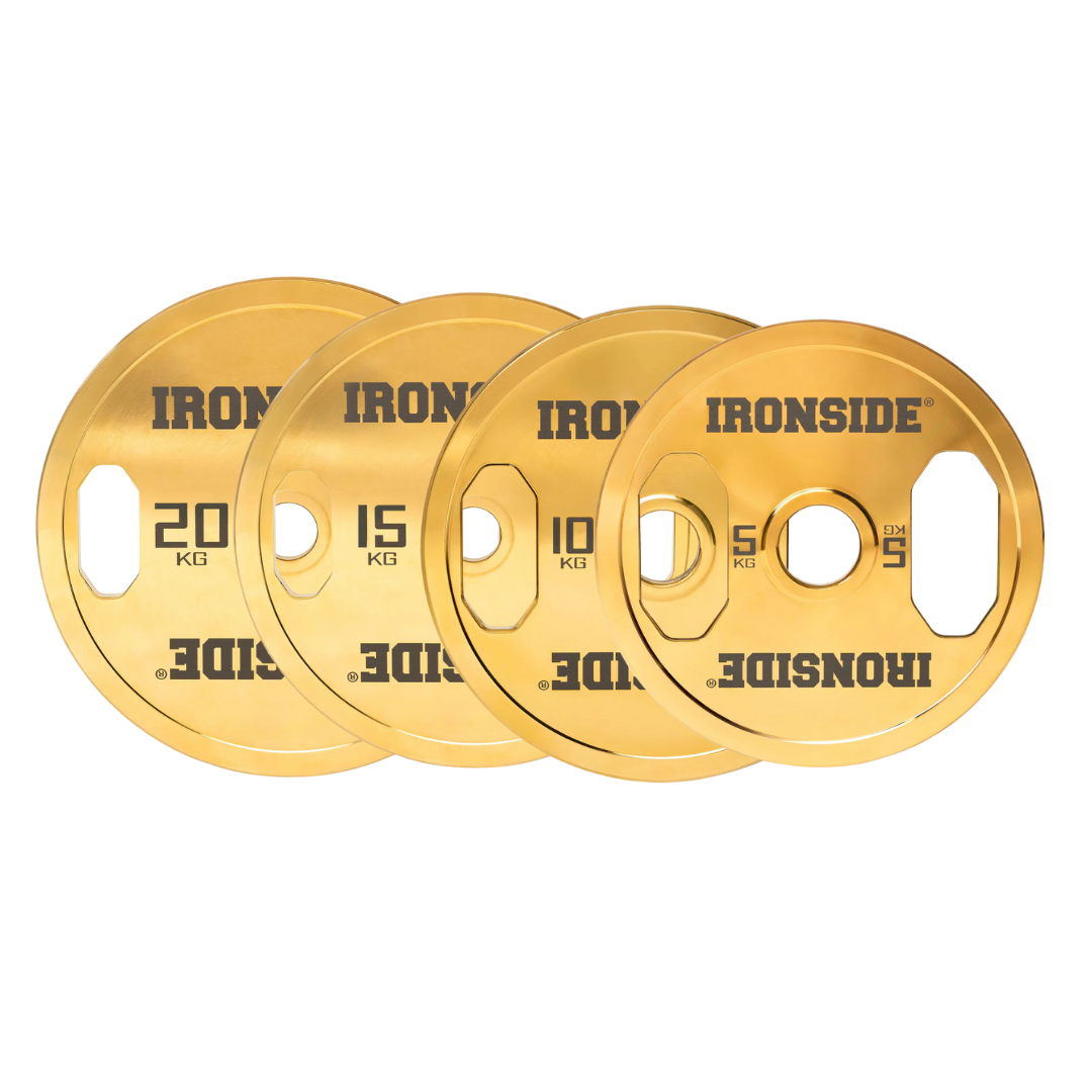 Disco Olímpico Premium Gold Chromed IRONSIDE 5 A 25 KG