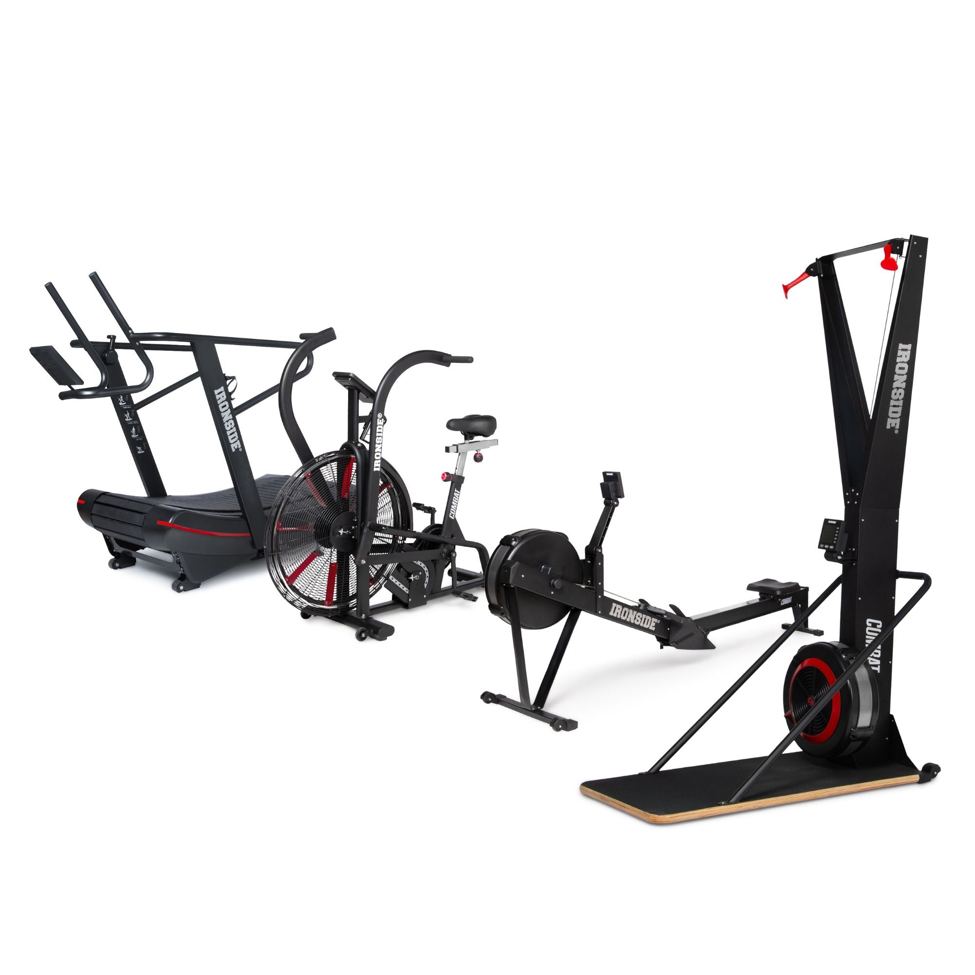 Pack IRONSIDE Combat Trotadora Curva + Air Bike + Remadora + Ski Erg