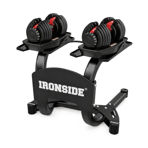 Pack IRONSIDE Mancuernas Ajustables con Rack de Almacenamiento